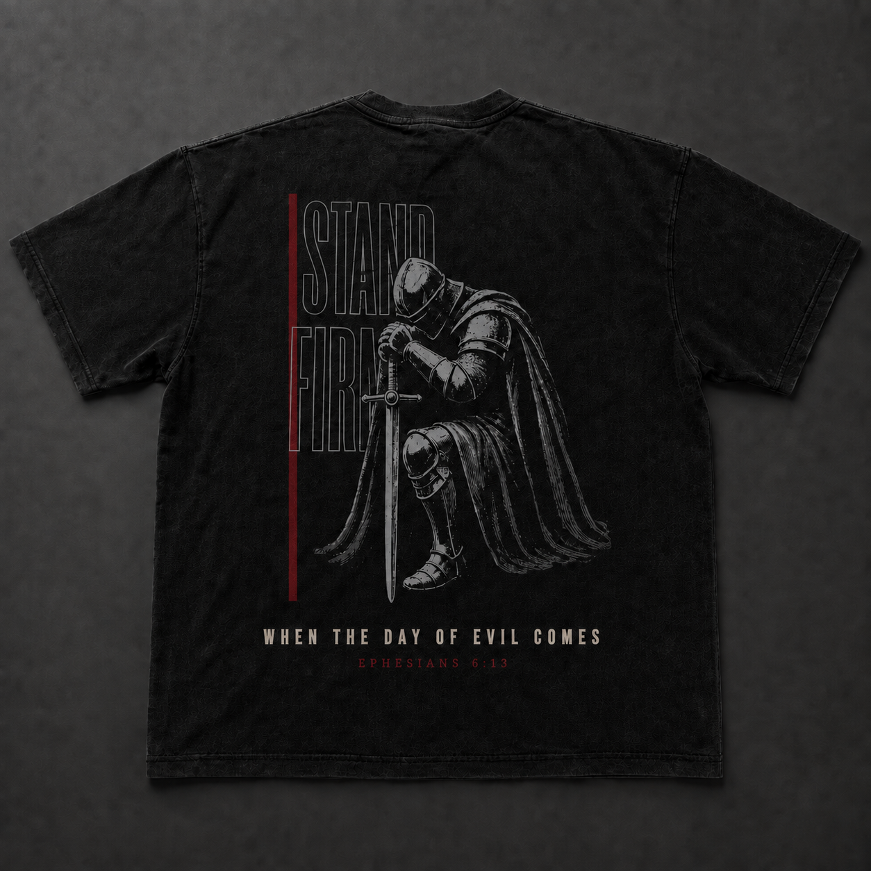 Stand Firm Tee — Faded Black